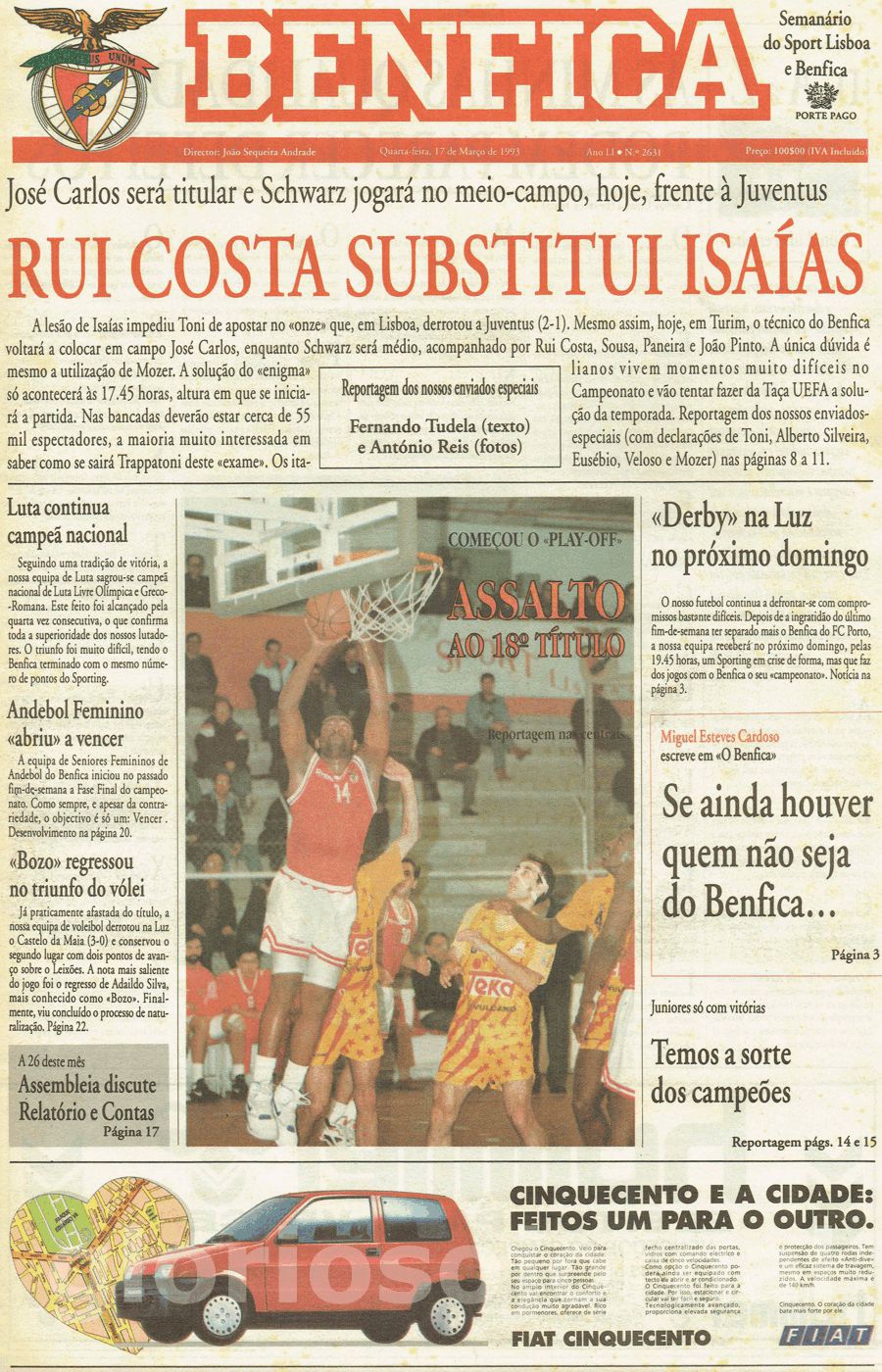 jornal o benfica 2631 1993-03-17